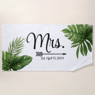 bride to be, bachelorette, personalised beach towel