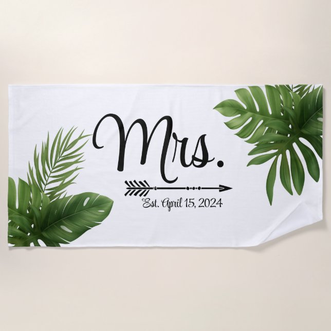bride to be, bachelorette, personalised beach  towel (Front)