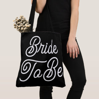 Bride To Be Black White Tote Bag Minimal Neutral