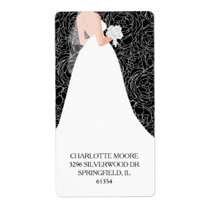 Bride to Be Bridal Shower Black Return Address