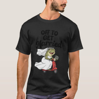 Bride to Be Bridal Shower Frog On Scooter Off to G T-Shirt