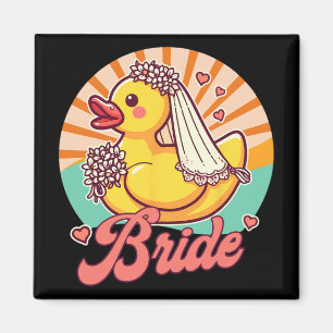 Bride To Be Bridal Wedding Bachelorette Rubber Duc Magnet