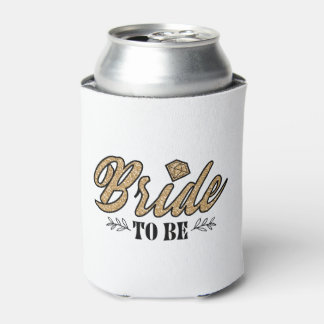 Bride To Be Can Cooler-Gold & Black Can Cooler