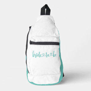 Bride-to-be Compact Aqua White Sling Bag