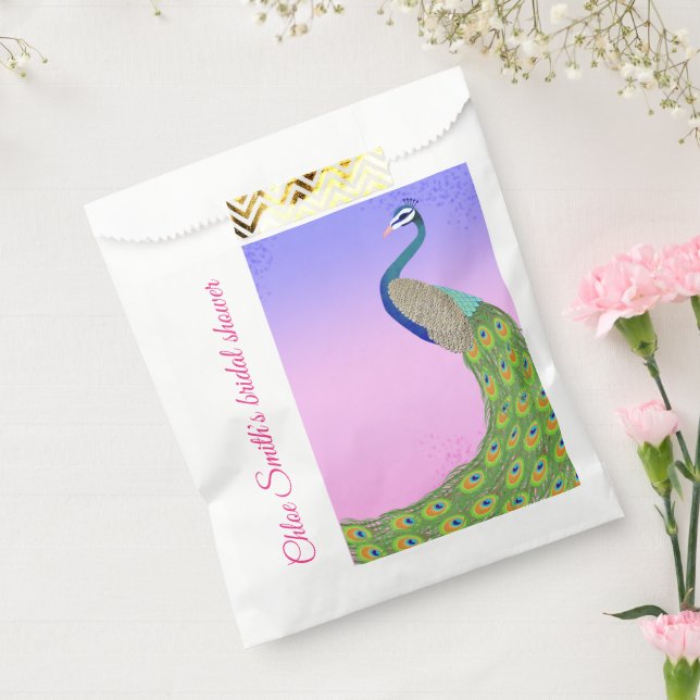 Bride-to-be Elegant Peacock Favour Bags (Sealed)