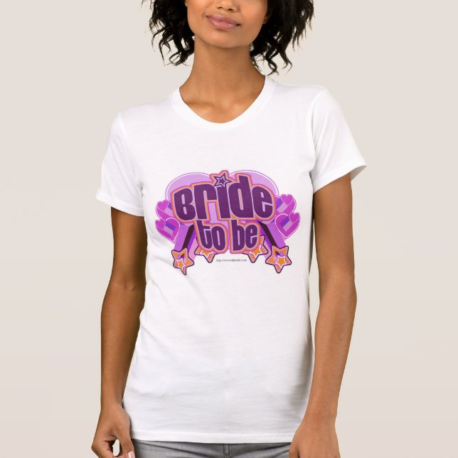 Bride to Be Engagement Slogan Purple Style T-Shirt (Front)