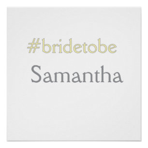 bride to be hashtag bachelorette party bridal show poster