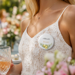 Bride to be lemons name tag 3 cm round badge