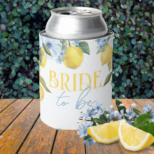 Bride to Be Main Squeeze Lemon & Flower Can Cooler