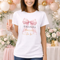 Bride to be pink bow pearls elegant Bachelorette
