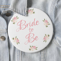 Bride to Be Pink Floral Script Watercolor