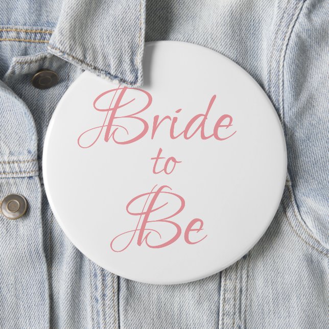 Bride to Be Pink Script Wedding Elegant Simple 6 Cm Round Badge (In Situ)
