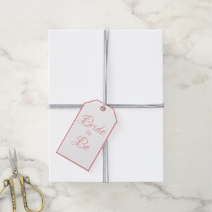 Bride to Be Pink Wedding Bridal Shower Script Chic Gift Tags