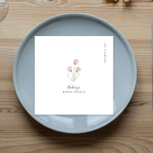 "Bride to Be" Pink & White Watercolor Tulip Napkin
