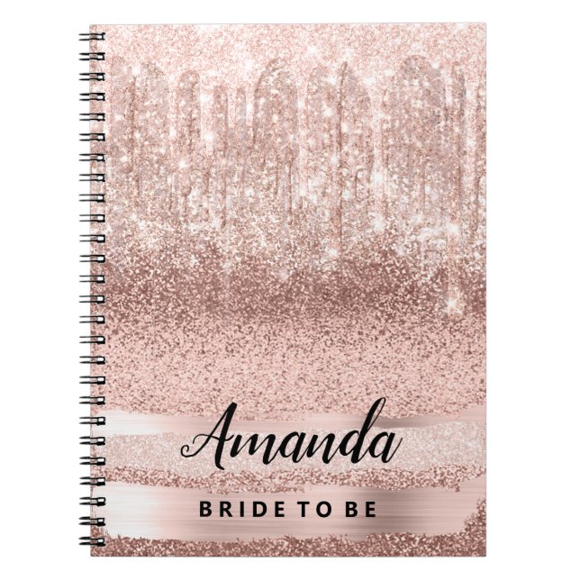 Bride To Be Rose Drips Makeup Artist Sweet 16th Notebook (Front)