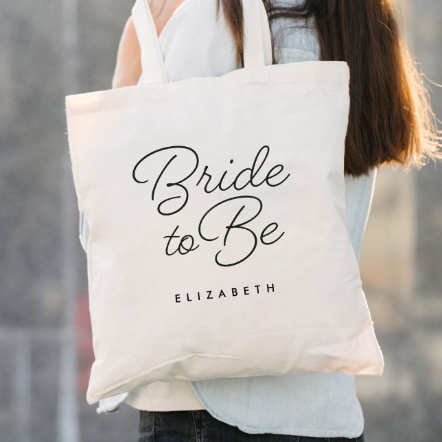 Bride to Be Simple Wedding Calligraphy Tote Bag (Creator Uploaded)