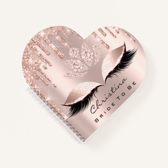 Bride To Be Sweet 16th Girly Princess Makeup Rose Notebook (Front)