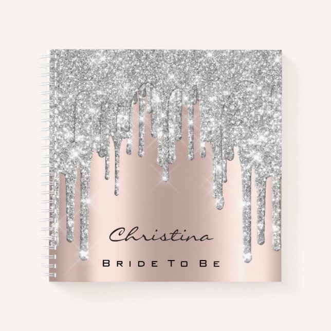 Bride To Be Sweet 16th Spark Princess Makeup Grey Notebook (Front)