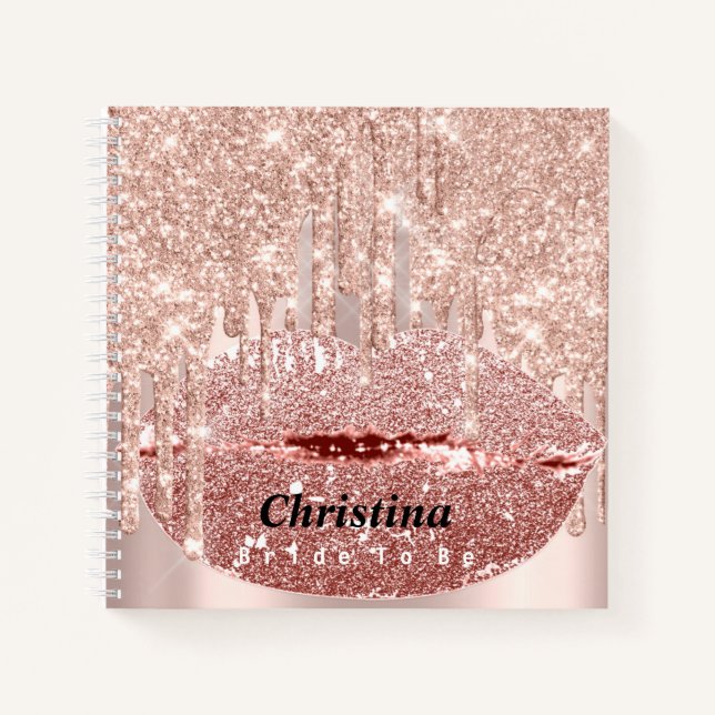 Bride To Be Sweet 16th Spark Princess Makeup Lips Notebook (Front)