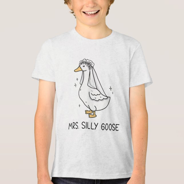 Bride To Be Wedding Silly Bride Goose Gettin Loose Tri-Blend Shirt (Front)