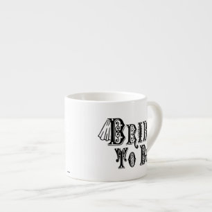 Bride To Be With Veil, Fancy Black Type Espresso Cup