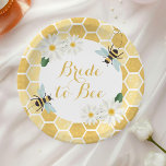 Bride to Bee Bridal Shower honeycomb and daisies Paper Plate<br><div class="desc">Bride to Bee Bridal shower paper plates with honeycomb,  honey bee's and daisy design.</div>