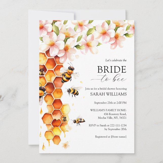 Bride To Bee Bridal Shower Invitation (Front)