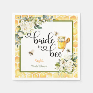 Bride to Bee Bridal Shower Paper Napkins