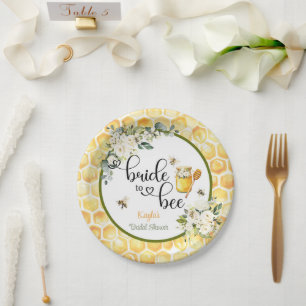 Bride to Bee Bridal Shower Paper Plate
