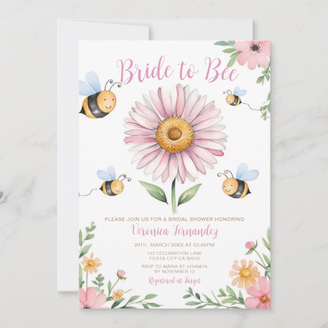 Bride to Bee Bridal Shower She Found Her Honey  Invitation (Front)