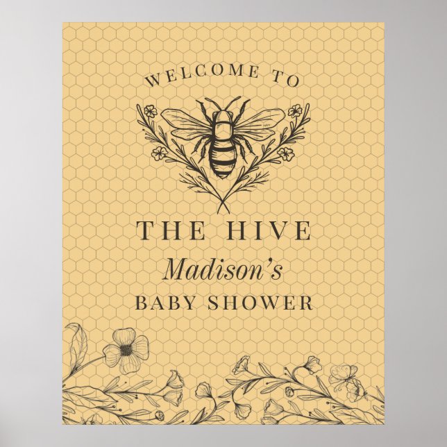 Bride to Bee Bridal Shower Welcome Sign (Front)