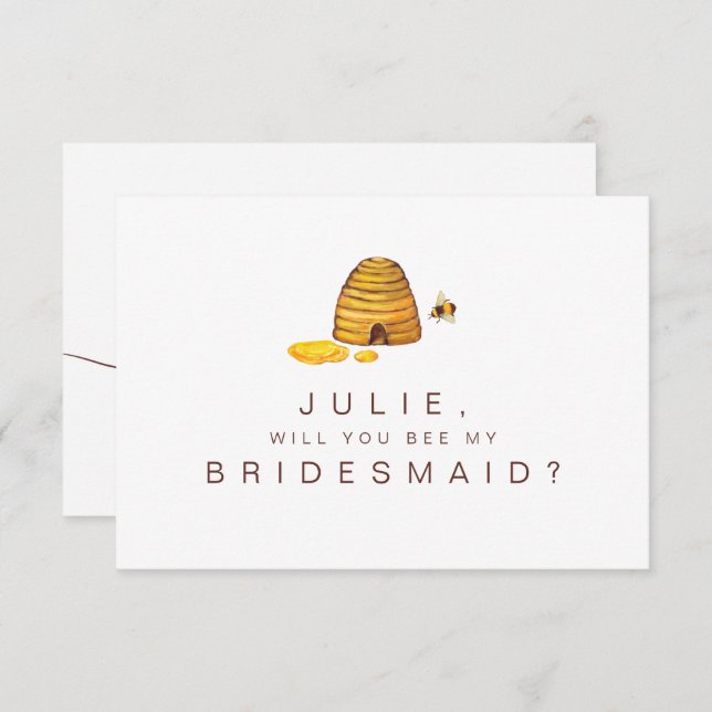 Bride to Bee Bridesmaid Card (Front/Back)