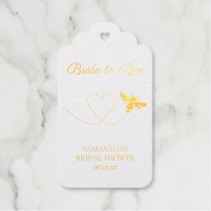 Bride to Bee Foiled Bridal Shower Favour Tags