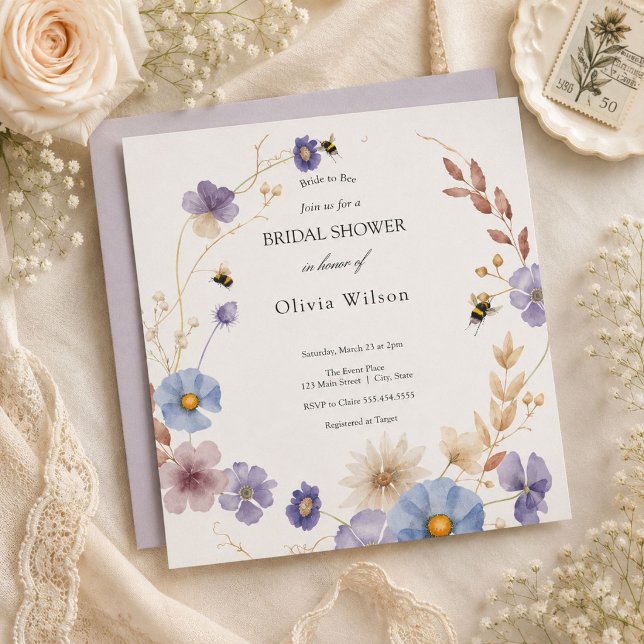  bride to bee greenery elegant bridal shower invitation (Creator Uploaded)