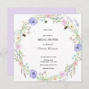 bride to bee greenery elegant bridal shower invitation