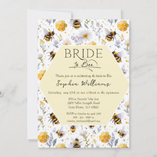 Bride to Bee Lavander Floral Bees Bridal Shower Invitation