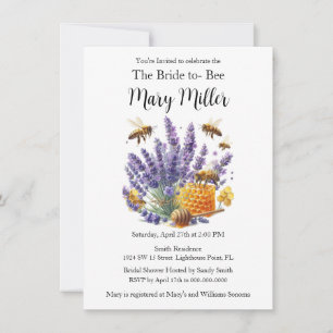 Bride-to-Bee Lavender Honey Bridal Shower Invitation