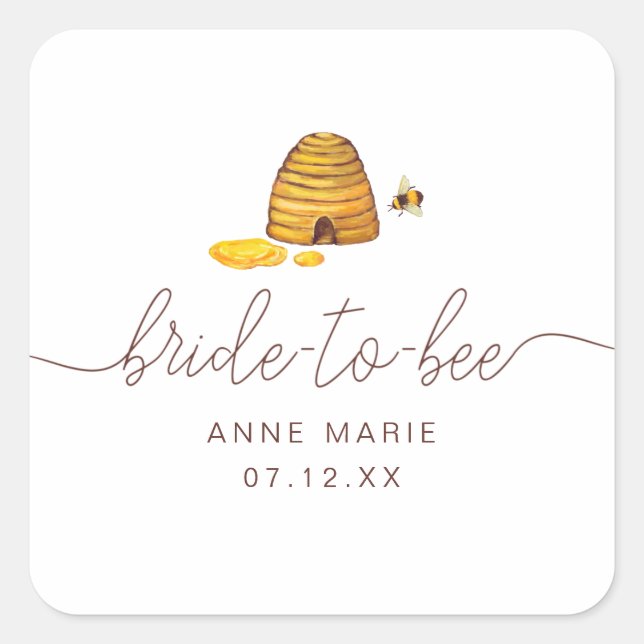 Bride to Bee Square Sticker (Front)