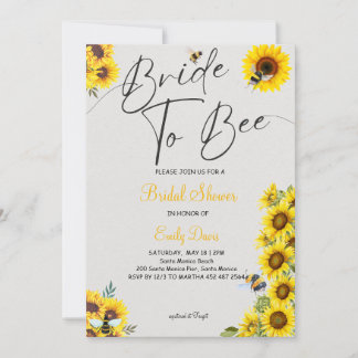 Bride to Bee with Sunflowers & Honey Invitation