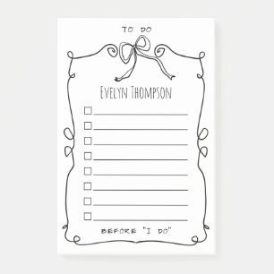 Bride To Do List Wedding Post-it Notes
