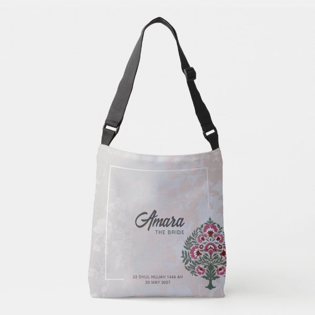 Bride Tote Bag – Custom Crossbody with Name & Date (Front)
