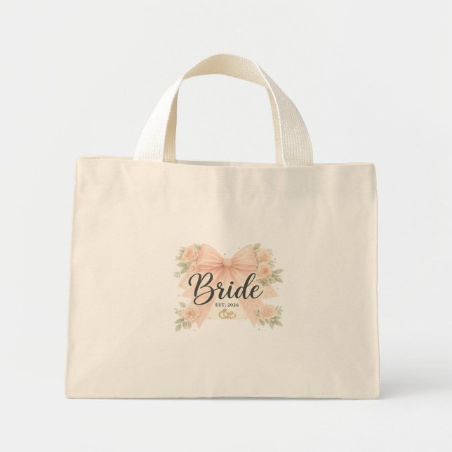 Bride Tote Bag, Personalised Bridal Gift, EST.2026 (Front)