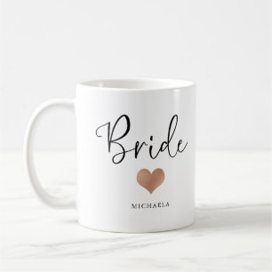 Bride Trendy Script and Heart Coffee Mug