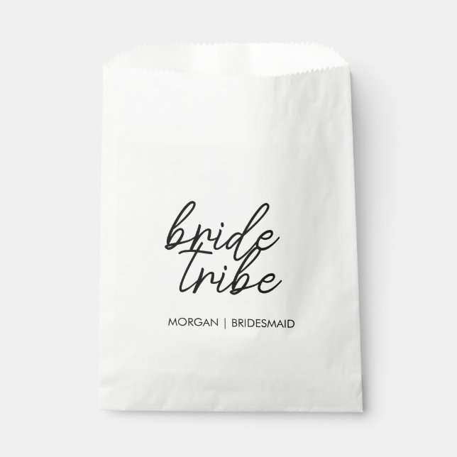 Bride Tribe | Bachelorette Bridesmaid Modern Favour Bags (Front)