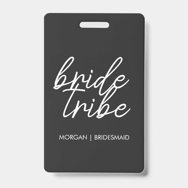 Bride Tribe | Bachelorette Bridesmaid Modern ID Badge (Front)
