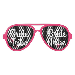 BRIDE TRIBE bachelorette pink & black party shades