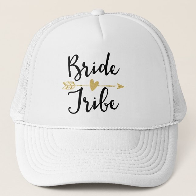 Bride Tribe| Black & Golden Trucker Hat (Front)