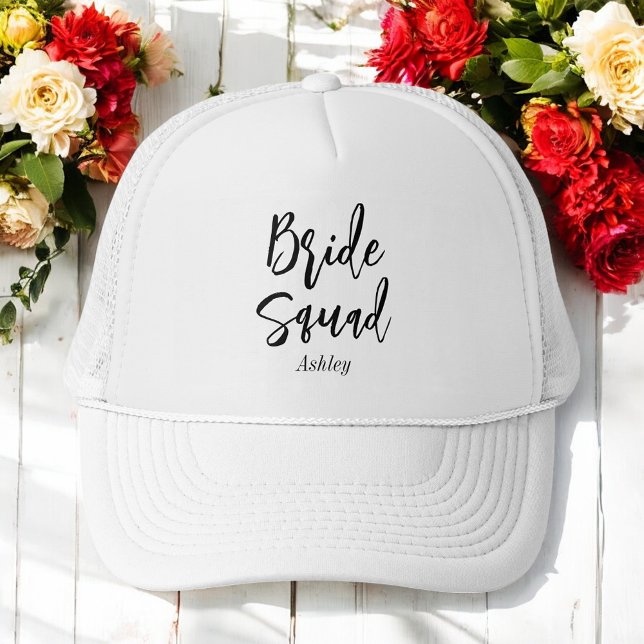 Bride Tribe Black White Bridesmaid  Trucker Hat (Creator Uploaded)