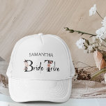 Bride Tribe Boho Floral Letters Bachelorette Trucker Hat<br><div class="desc">Bride Tribe trucker hats,  personalised for your bride tribe to wear for your bachelorette party,  shopping trips ...  Bride Tribe is lettered with neutral boho floral letters and handwritten script. Perfect for a fall wedding,  floral wedding,  boho garden wedding or any theme with a neutral earthy wedding colour palette.</div>