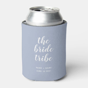 Bride Tribe Bridal Party Bridesmaid Dusty Blue Can Cooler